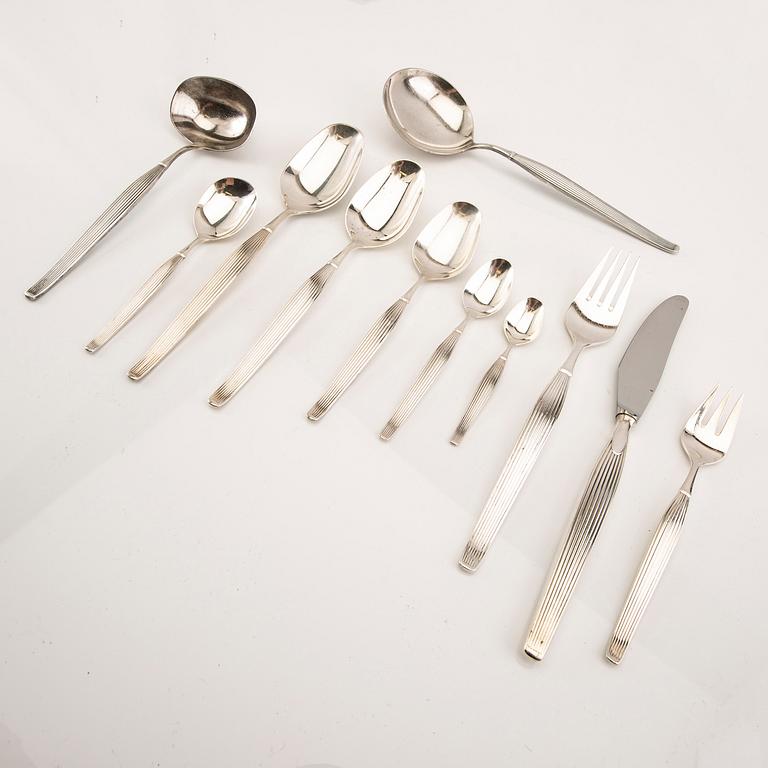 Henning Seidelin, cutlery set 78 pieces "Savoy" silver-plated for Frigast Denmark from the 1960s.