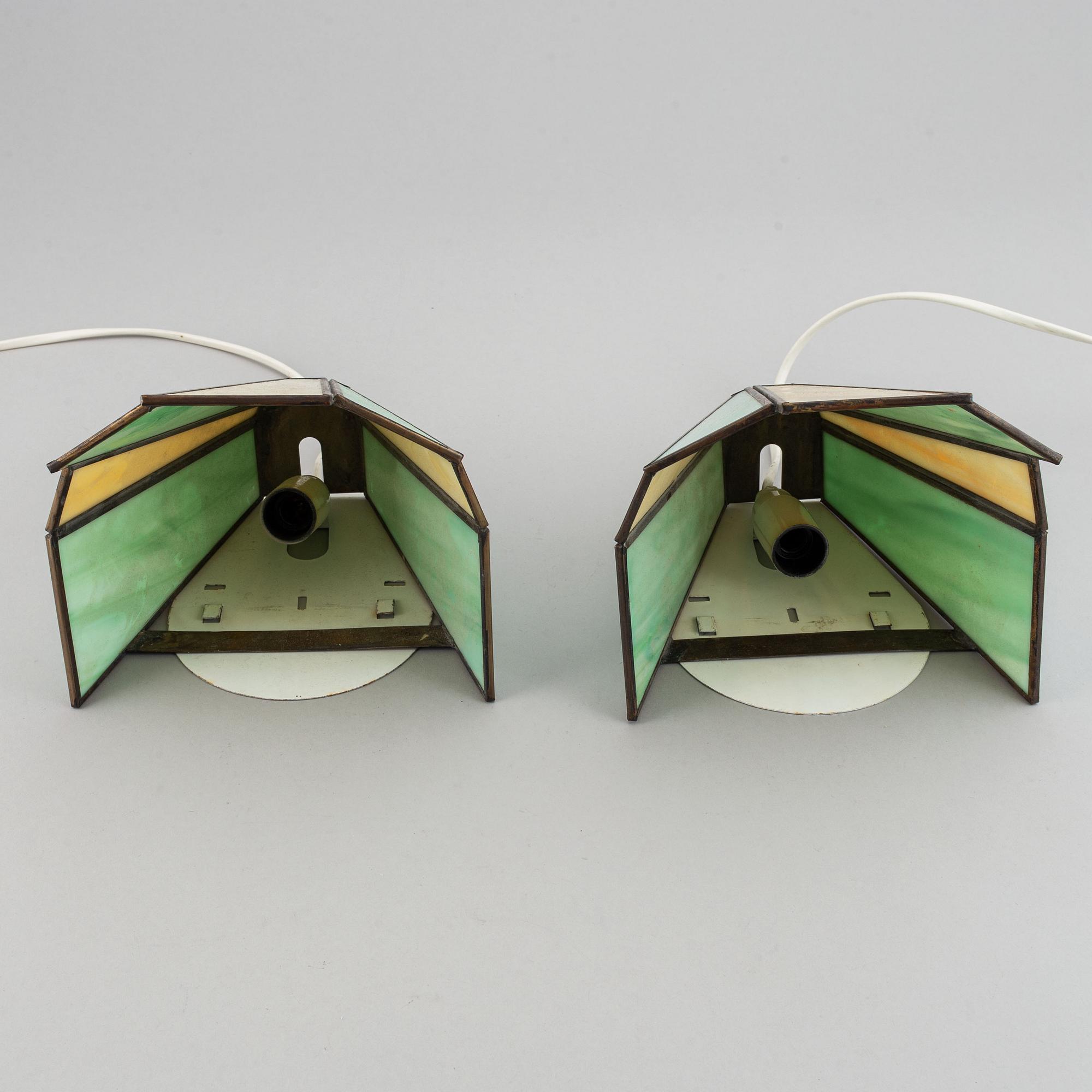 A pair of Art Deco wall lights.