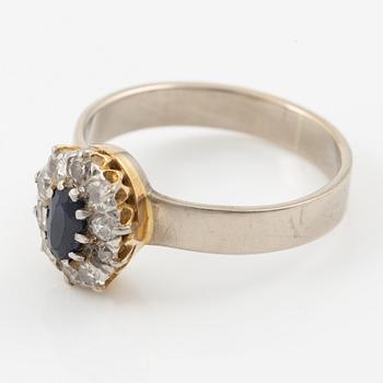 Bengt Liljedahl, ring 18K gold with a blue stone and eight-cut diamonds.