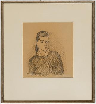 AXEL NILSSON, teckning, blyerts, signerad och daterad -54.
