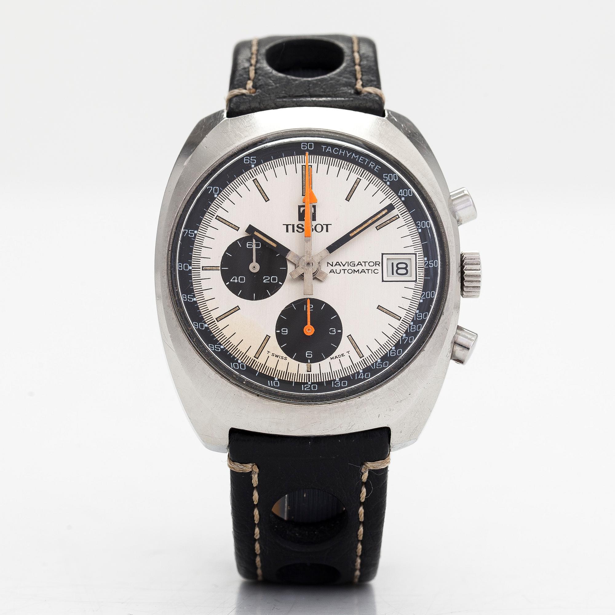 Tissot, Navigator, kronograf, armbandsur, 39 mm.