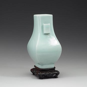 A pale celadon vase, Qing dynasty with Guangxus six character mark and period (1874-1908).