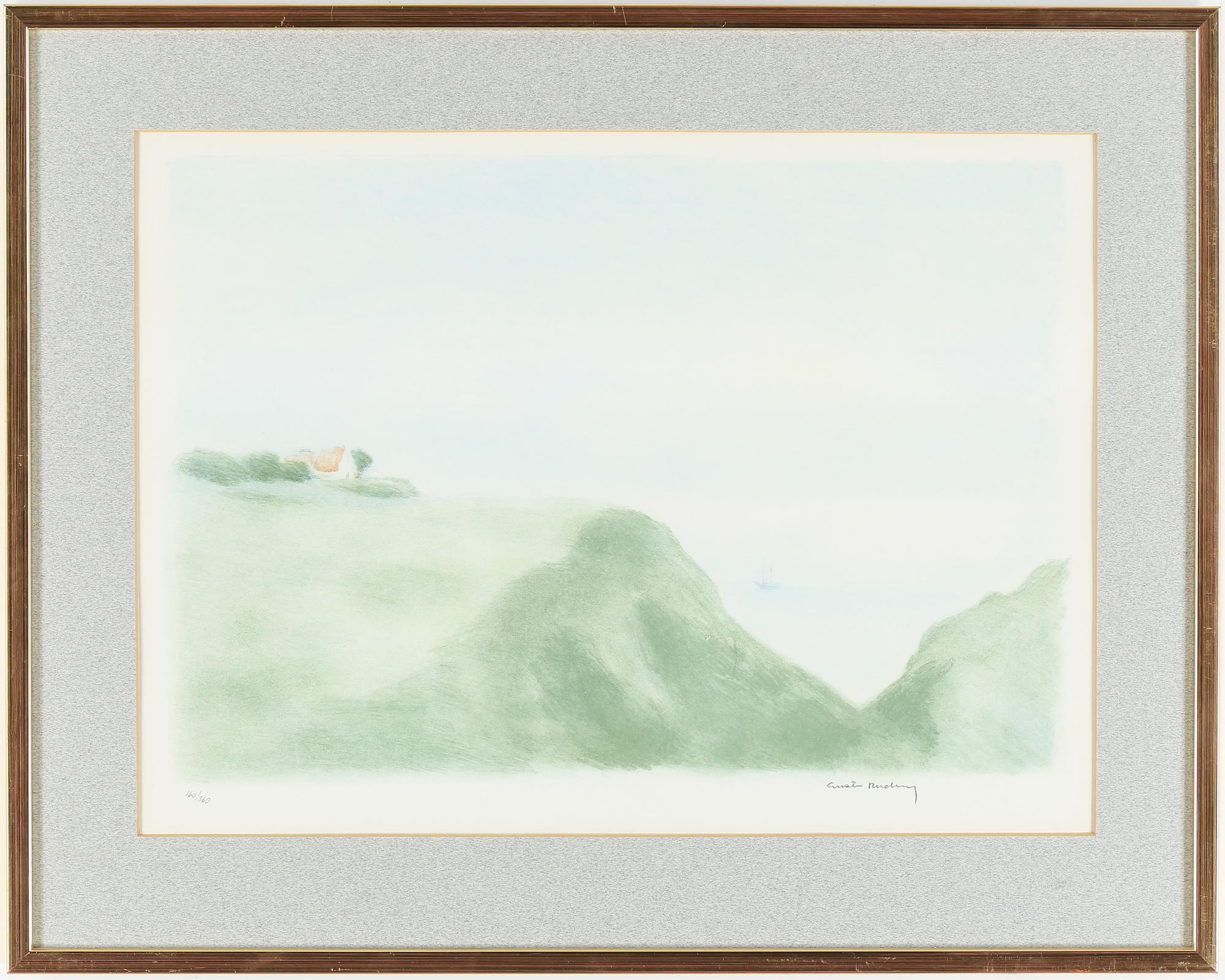 GUSTAV RUDBERG, färglitografi, signerad och numrerad 160/360.