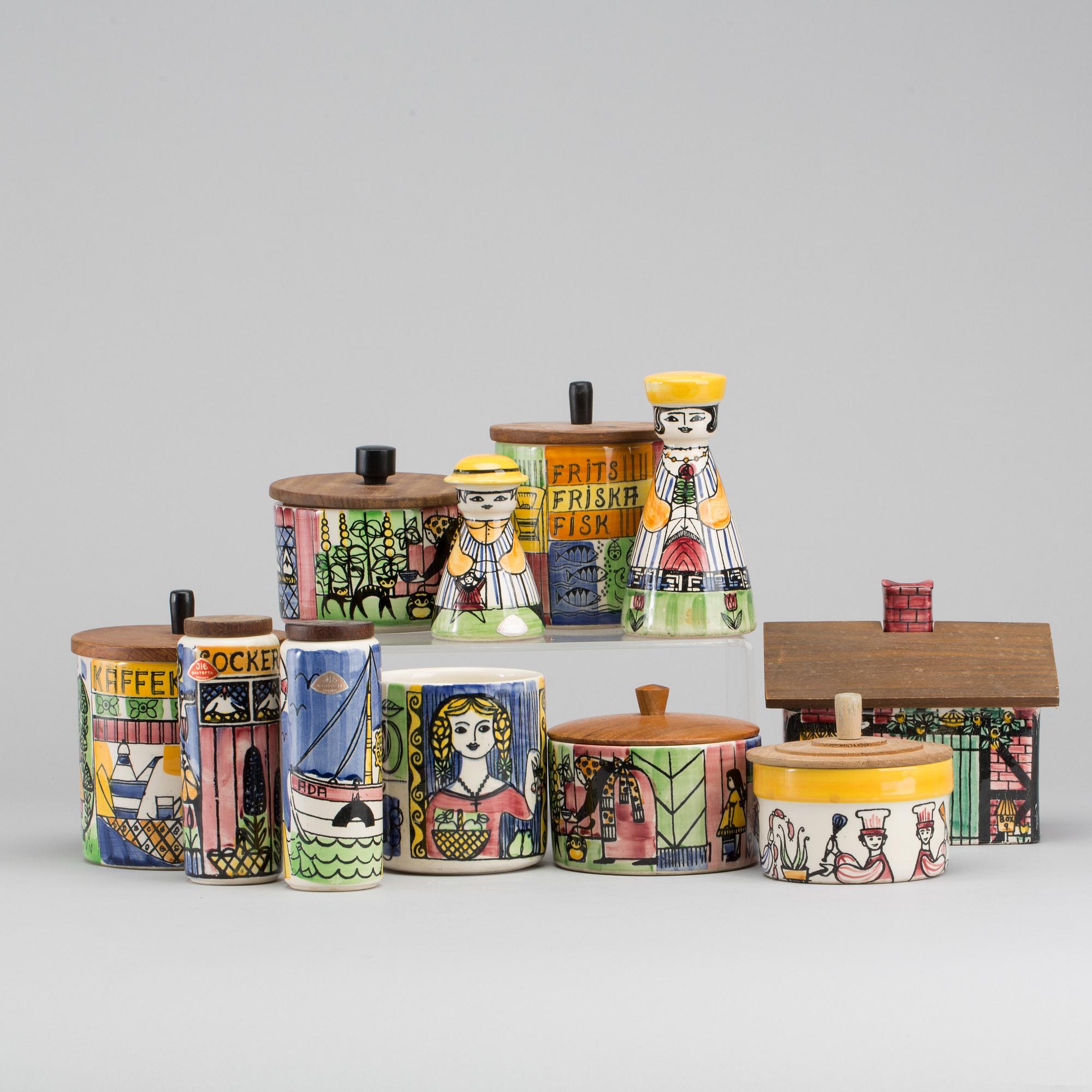 ANITA NYLUND, 11 delar, flintgods, Jie, Gantofta, 1950/60-tal.