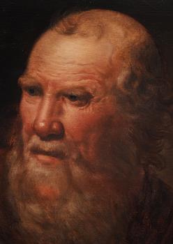 Jacob Jordaens Attributed to, The head of a saint, a study.