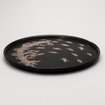 A Perstorp silver inlay, isolit tray, Sweden 1963.