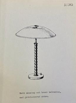 Bertil Brisborg, a table lamp model "30595", Nordiska Kompaniet, 1940s.