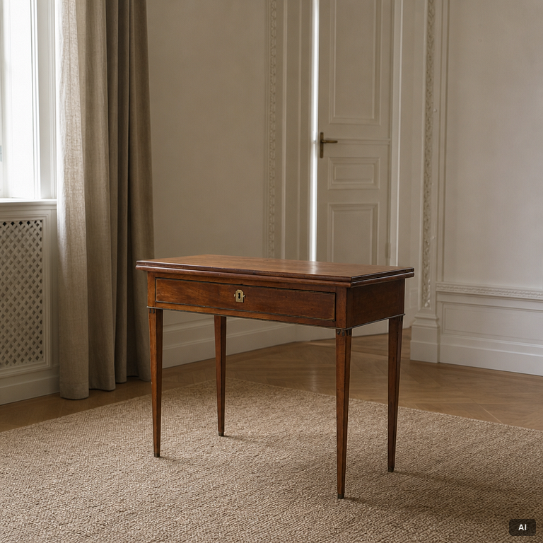 A late Gustavian mahogany cards table, Stockholm, late 18th century.
