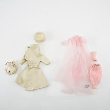 Barbie, doll, vintage "Ponytail" with various clothes and accessories, wardrobe and box, Mattel 1960.