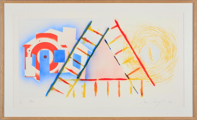 JAMES ROSENQUIST, färgetsning och akvatint, sign, dat o numr 15/78, 1979.
