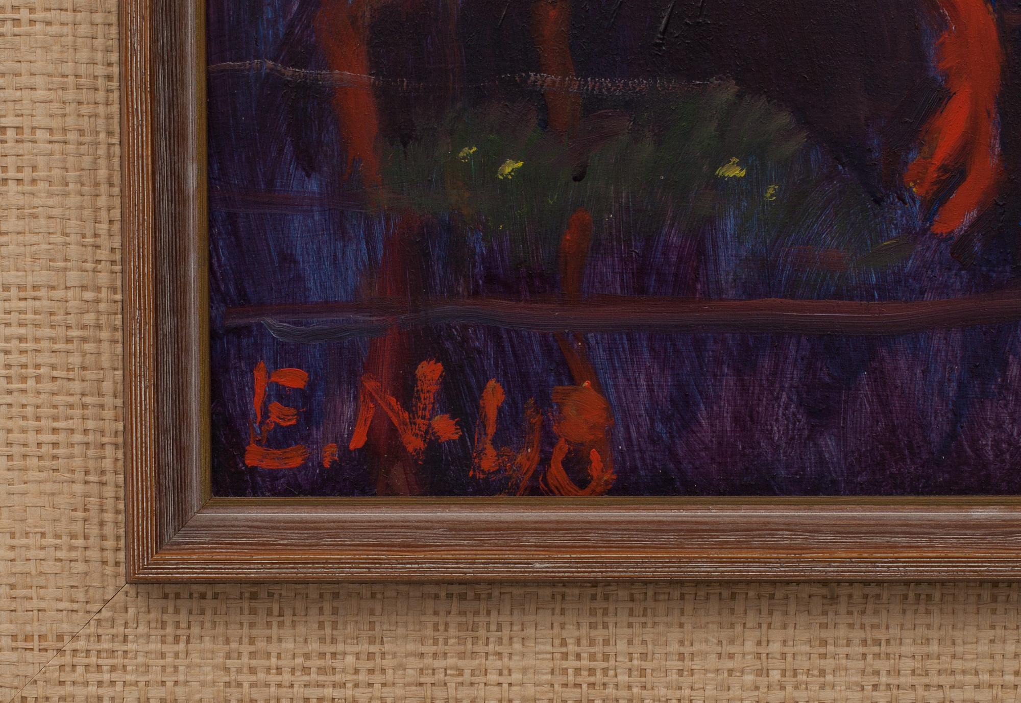 ERNST NORLIND, olja på pannå. Signerad och daterad -46.
