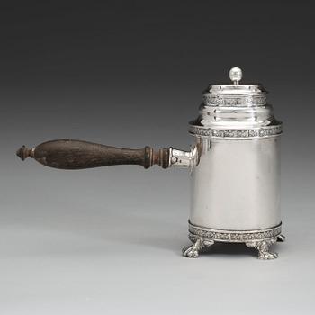 A Swedish 18th century silver coffee-pot, marks of Johan Abraham Hallard, Stockholm 1797.
