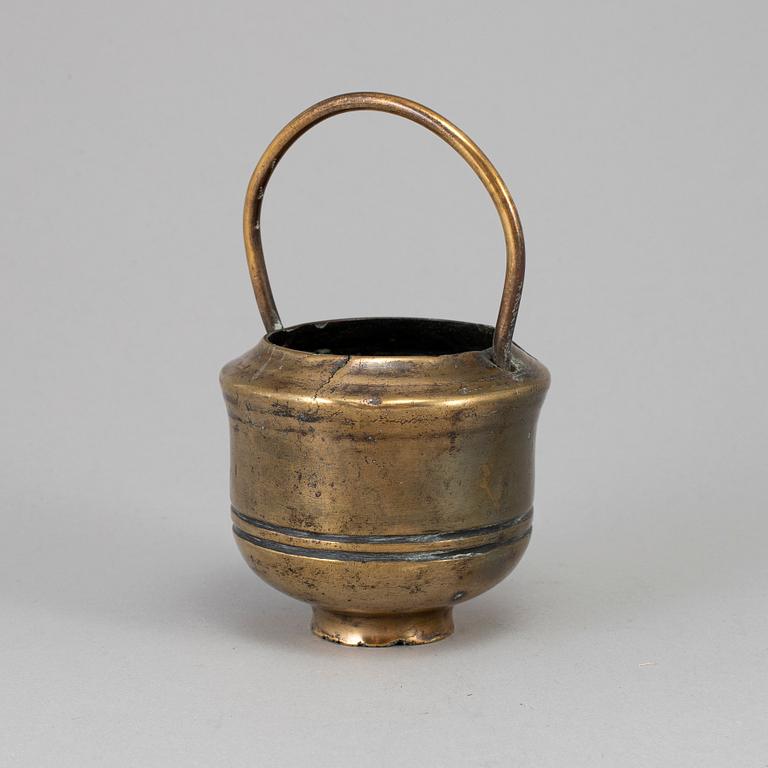 A bronze Holy Water bowl, probably 16th century.