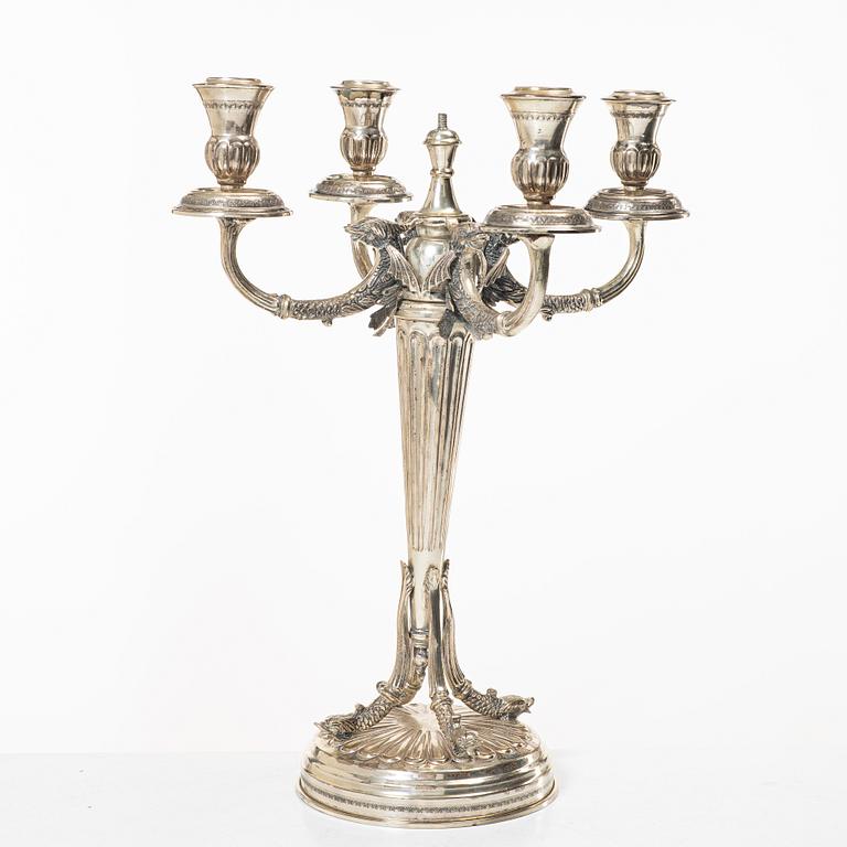 Candelabrum, silver, Empire style, 20th century.
