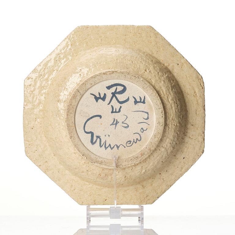 Isaac Grünewald, a chamotte stoneware bowl, Rörstrand, 1943.