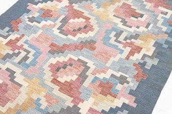 Erik Lundberg, Vävaregården, rug “Korall blå”, rölakan, 240 x 170 cm, signed V.