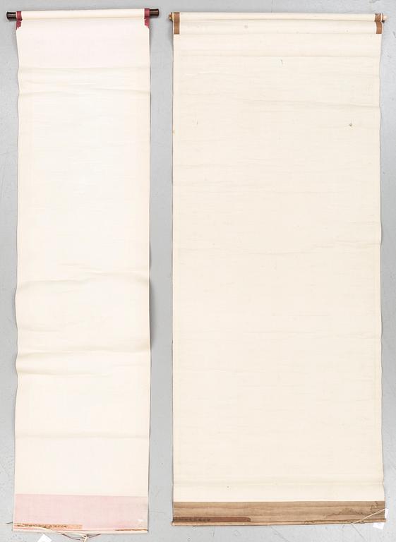 Two hanging scrolls.