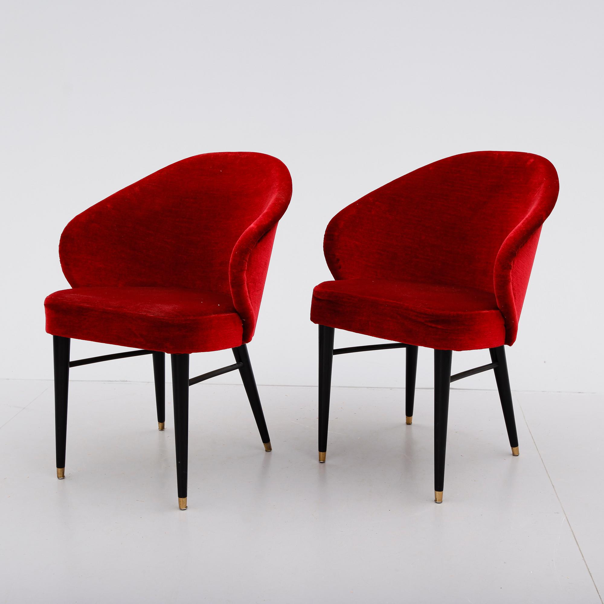 FÅTÖLJER, 1 par, 1950-/60-tal.