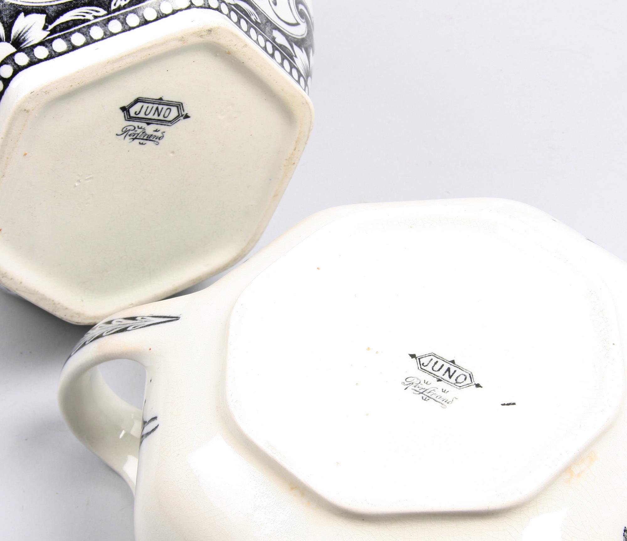 KANNA SAMT POTTA, flintgods, "Juno", Rörstrand.