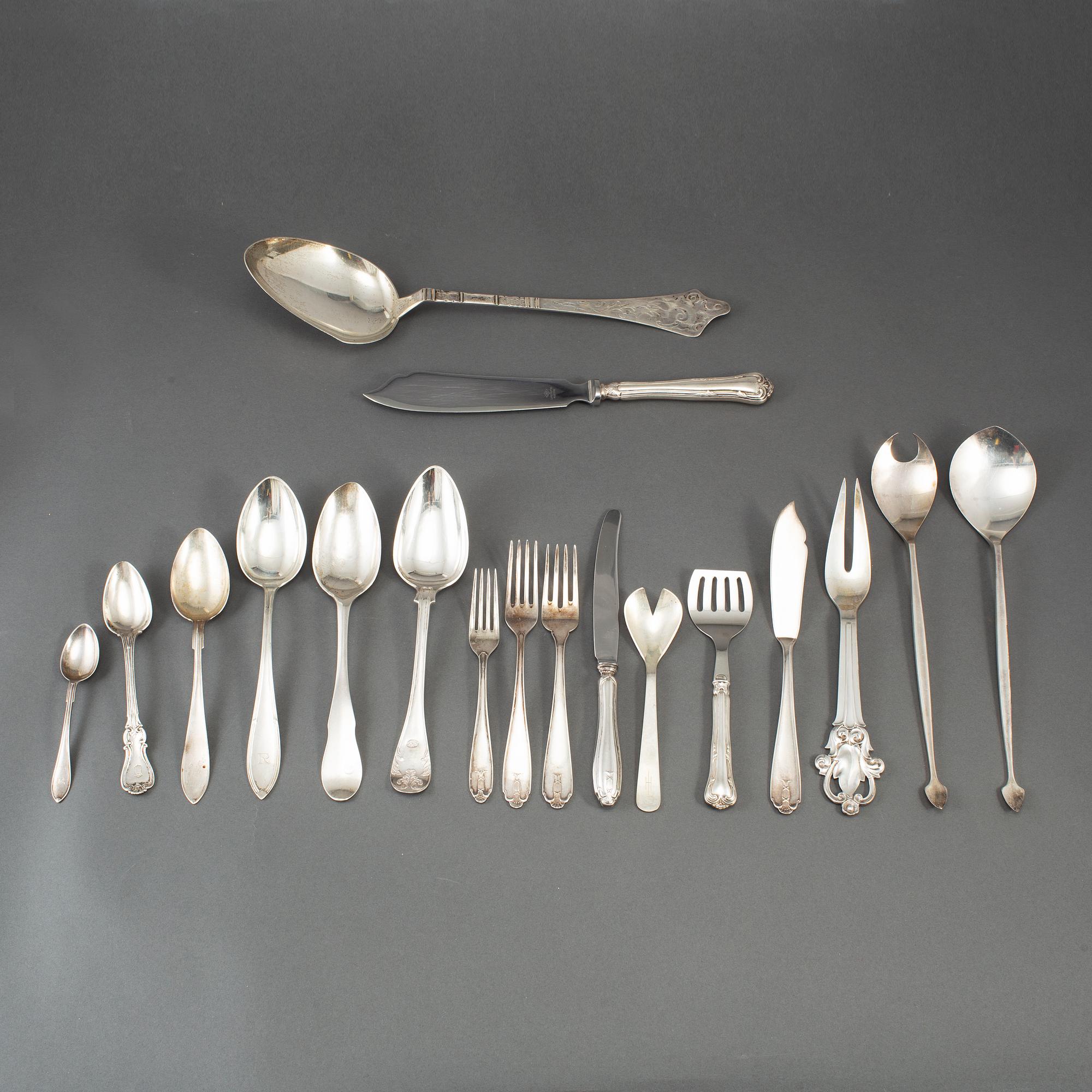 41 psc silver cutlery, some Wiwen Nilsson, Lund 1948-52.