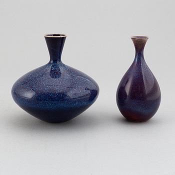 Sven Wejsfelt, two stoneware vases from Gustavsbergs studio.