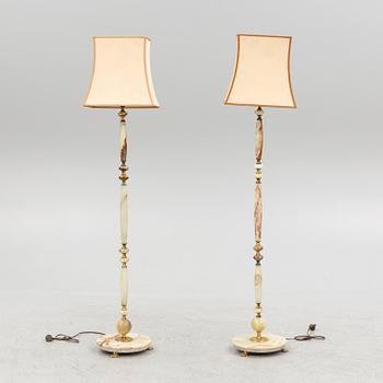 Floor lamps, a pair, second half of the 20th century.