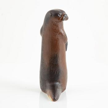 Lisa Larson, two figurines, 'Utter' and 'Gråsäl' for Nordiska Kompaniet in collaboration with WWF, Gustavsberg.