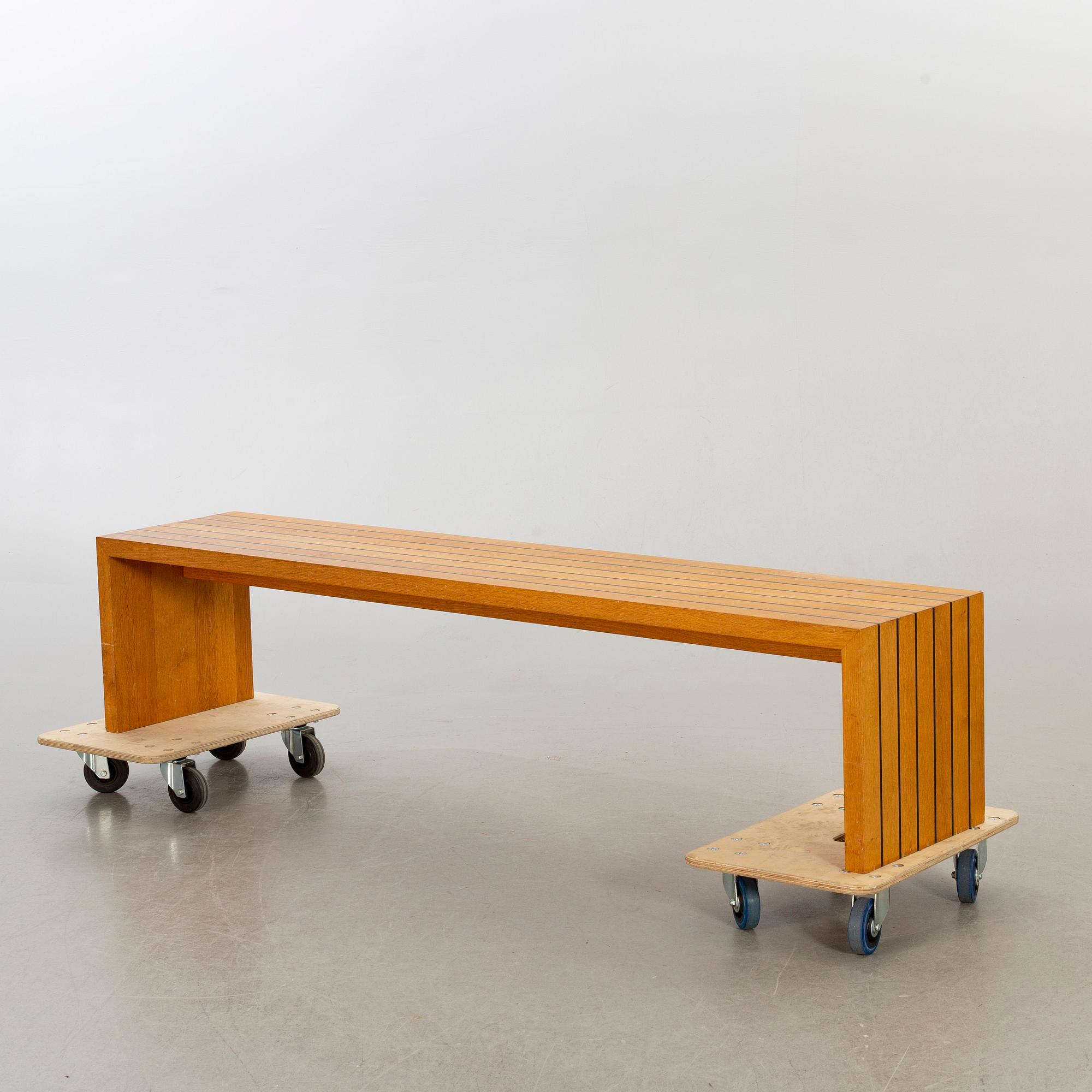 AN OAK BENCH "MARIN ACCENNT" DESIGN BY OLOF PIRA, OAK.