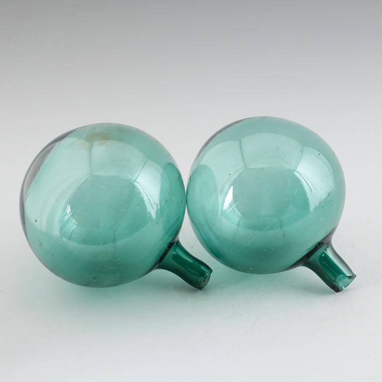 KUPOR, 2 st, glas, 1800/1900-tal.