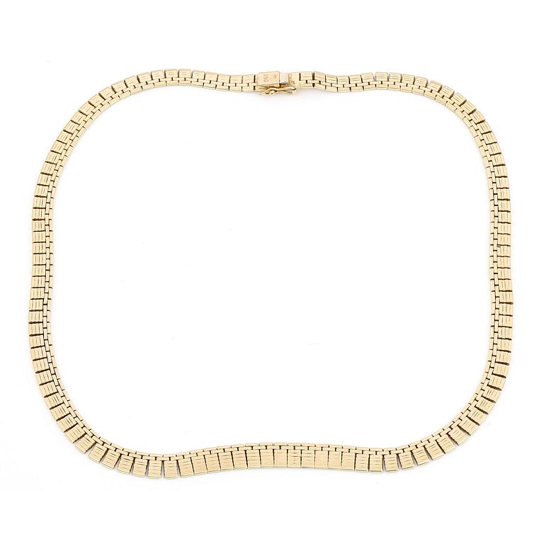 HALSBAND, 18K guld, 1900-talets andra hälft. Total vikt ca 43 g.