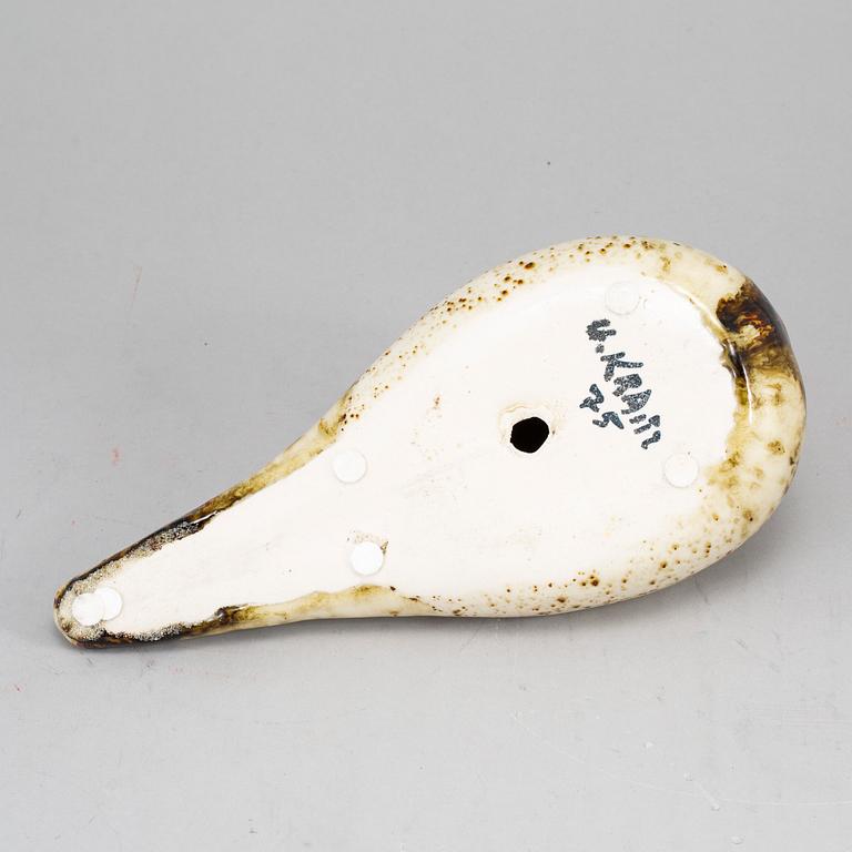 ULLA KRAITZ, stoneware sculpture, signed and dated -75.