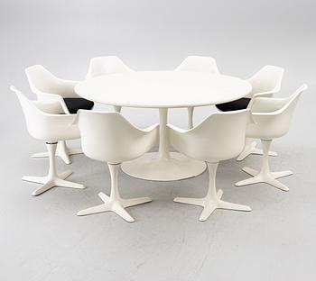 Robin Day, dining group, 9 pieces, Arkana, England, second half of the 20th century.