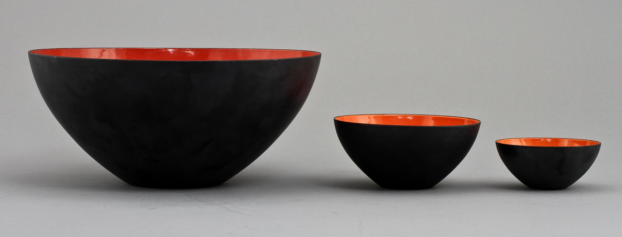 SKÅLAR, 3 st, "Krenit", Herbert Krenchel, Danmark.