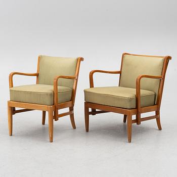 Otto Schulz, a pair of armchairs, Boet, Gothenburg, 1930's/40's.