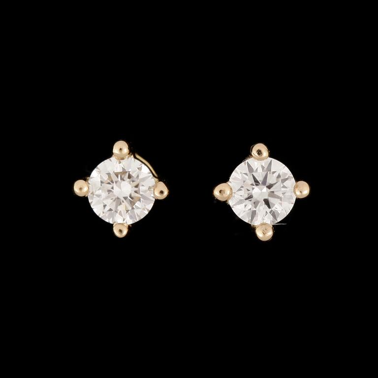 ÖRHÄNGEN, ett par, 18k guld med diamanter tot 0,32ct. Vikt ca 1,6 gram.