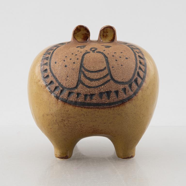 Lisa Larson, figurin, stengods, "Bulldog", ur serien "Stora zoo", Gustavsberg.