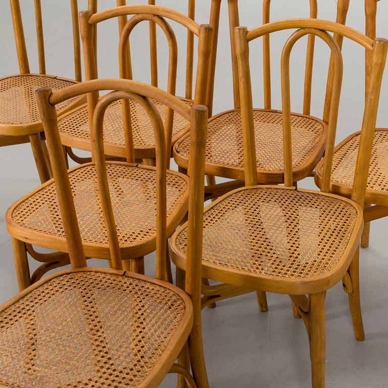 A SET OF 8 THONET STYLE CHAIRS.