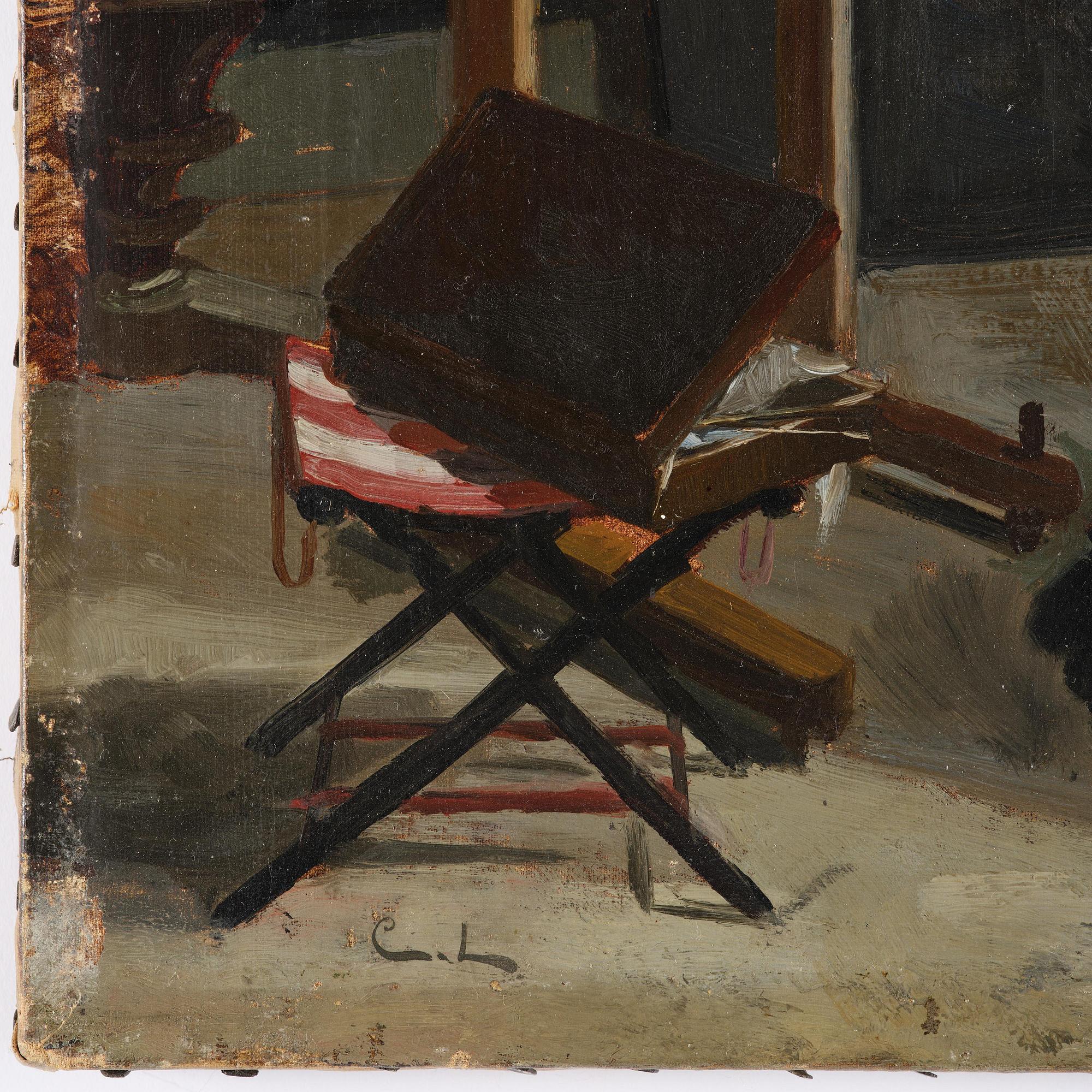 Unknown artist, 19th century. Female artist in her studio.