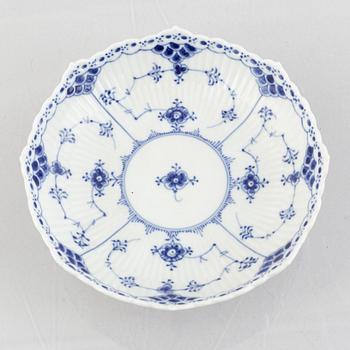 A 'Blue Fluted Half Lace' porcelain dish, Royal Copenhagen, model 511, 1957.