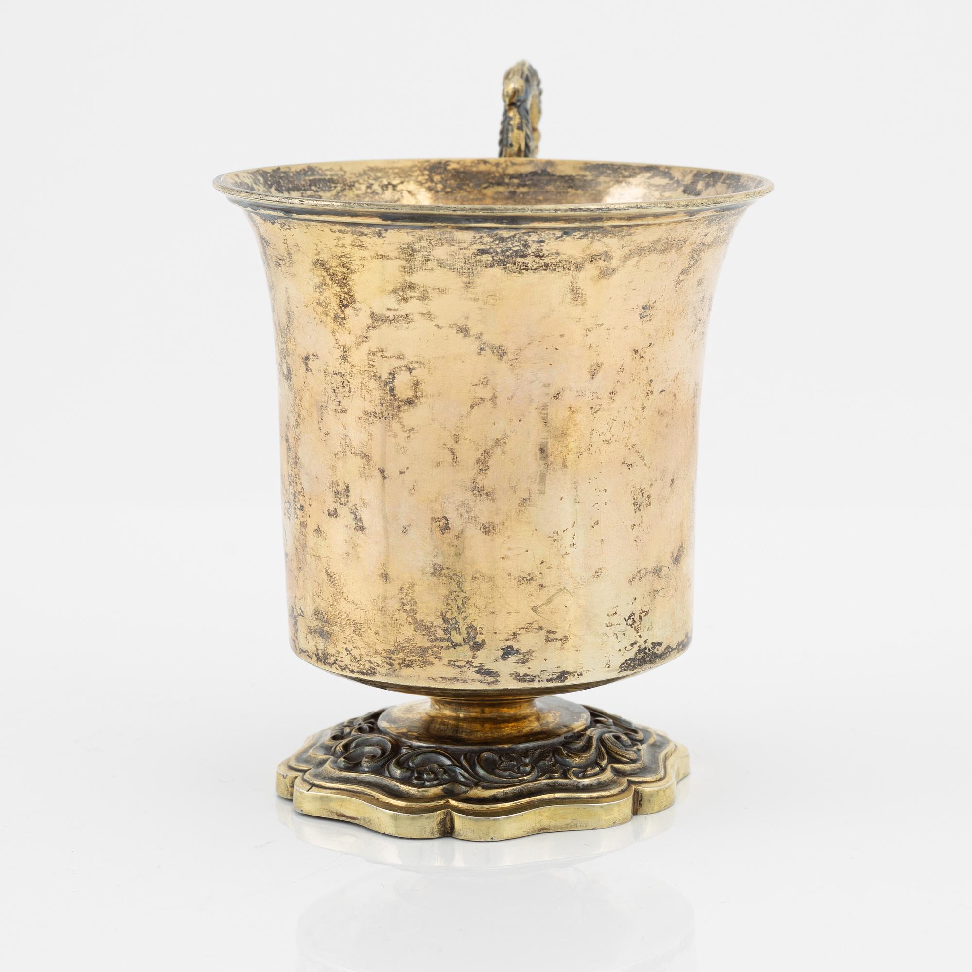 Temugg, förgyllt silver, kontrollör Nikolaì Lukich Dubrovin, Moskva 1841, Ryssland.