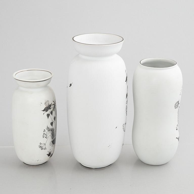 Stig Lindberg, a set of three "Grazia" vases, stoneware, Gustavsberg, 1946-69.