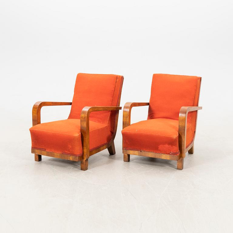 Armchairs, a pair of Art Deco from the first half of the 20th century.