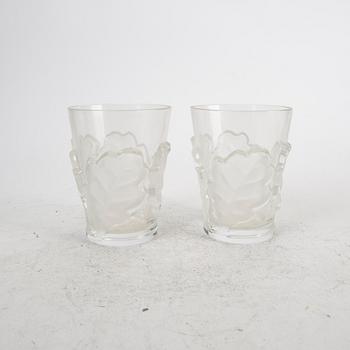 Carafe and 2 bowls and 2 glasses Lalique mid-20th century.