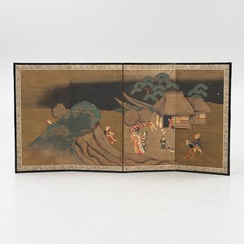 A folding screen, Japan, 20th century.