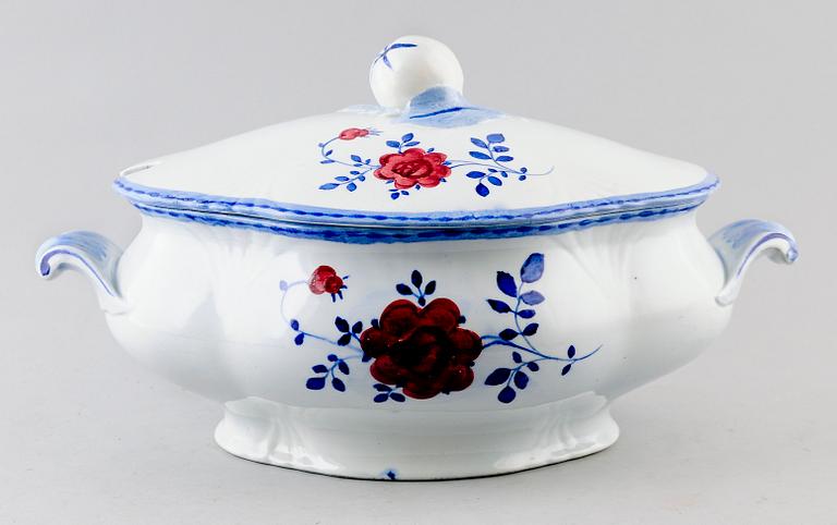 TERRIN MED LOCK, porslin, Rörstrand, sekelskiftet 1900.