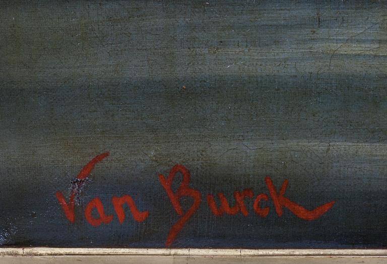 OKÄND KONSTNÄR, olja på duk, 1800-tal, signerad Van Burck.