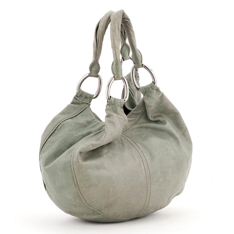 MIU MIU, a green leather shoulder bag.