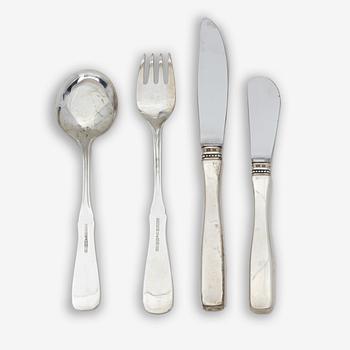 Eric Löfman, a 19-piece silver flat ware set, "Uppsala", MGAB, Lidköping, Sweden, 1978-80.