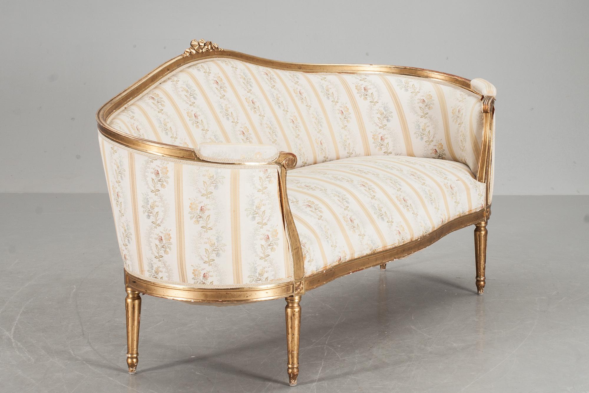 SOFFA, sk badkarsmodell, gustaviansk stil, omkring 1900.