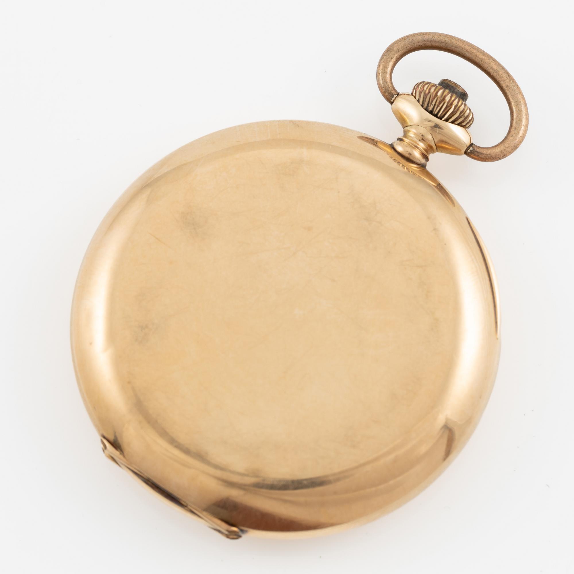 Pocket watch, 14K gold, hunter, Andreas Svensson Malmö, Boliden Gold, 50.5 mm.
